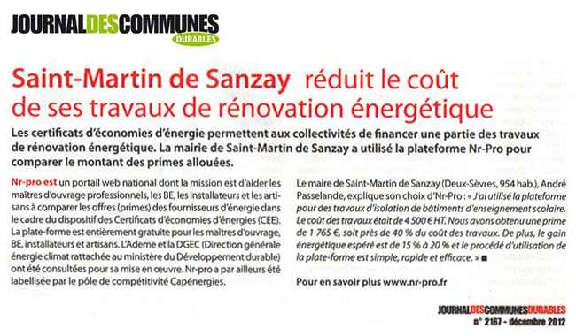 Journal des communes (décembre 2012)